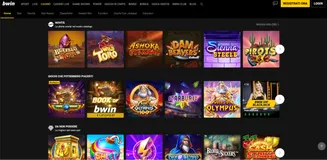 Pagina Casinò di BWIN con le ultime novità sulle slot, giochi consigliati e titoli esclusivi come Book of Horus e BWIN VIP Blackjack